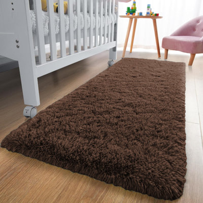 Non-Slip Brown Shaggy Rug/Carpet