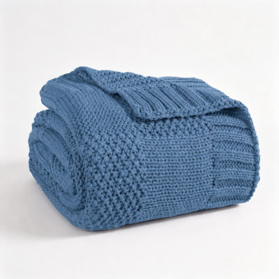 Jeté léger en tricot à carreaux en acrylique doux pour canapé, canapé et lit