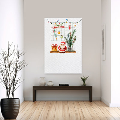 «Merry Christmas Santa Contemporary Pine Winter», reproduction d'art murale