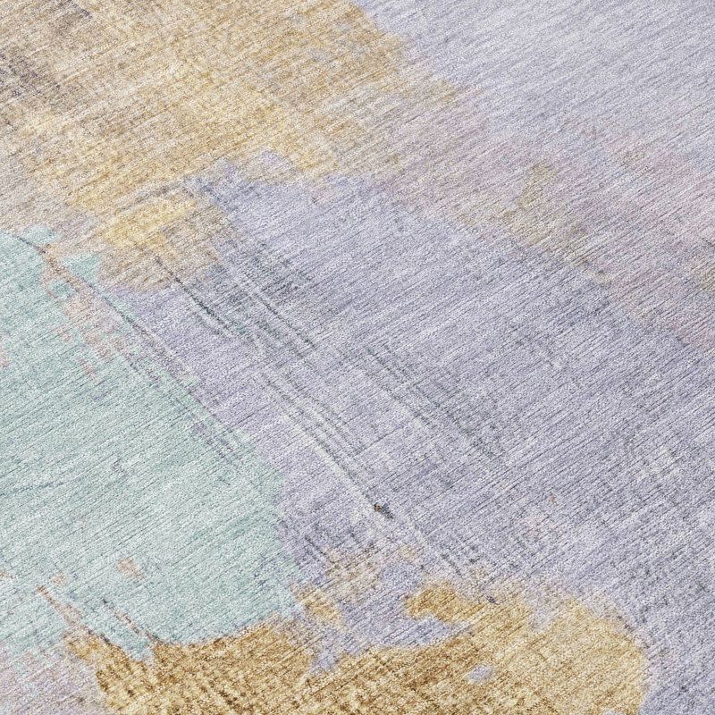 Machine Washable Indoor/Outdoor Xhevrie Lavender Rug, Rectangle 5' x 7'6"