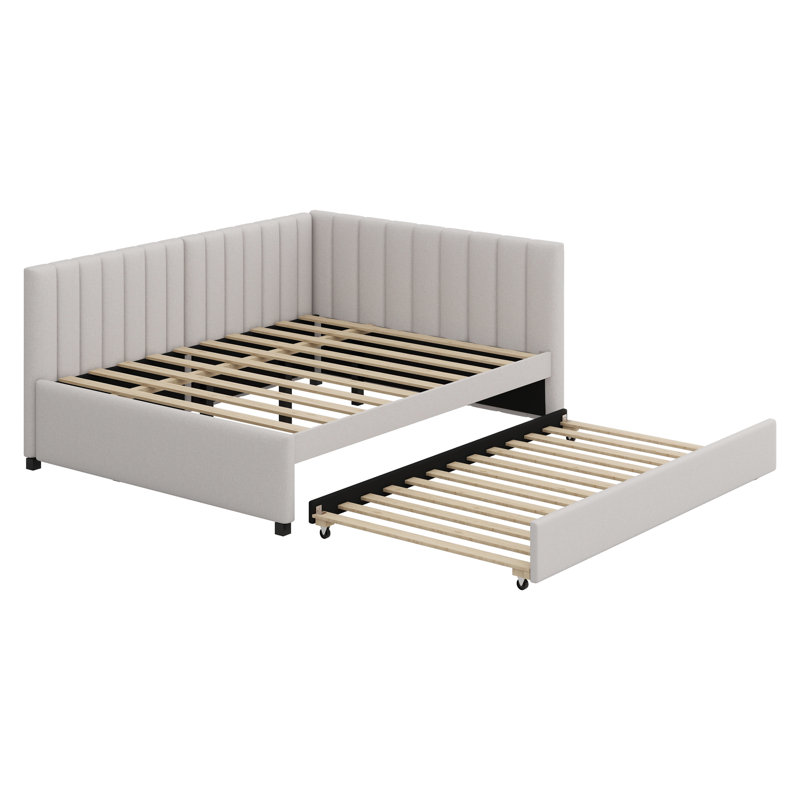 Lit de jour rembourré avec couchette, Beige