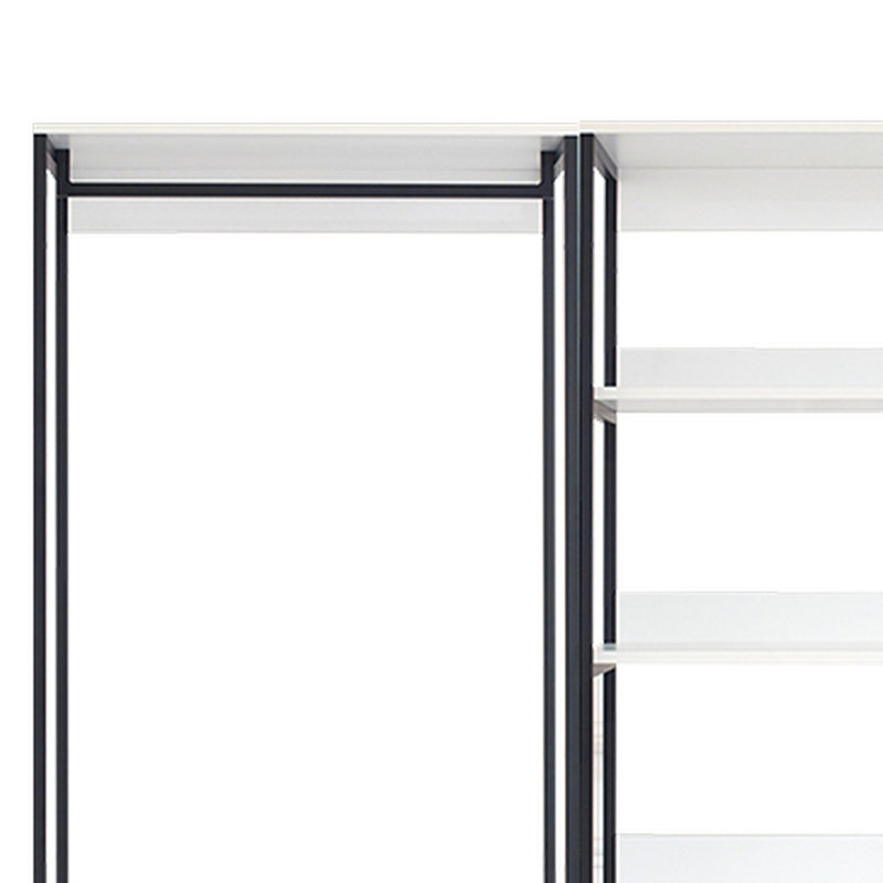 Cox Modular Wide Closet System, 3 Hanging Rods, 8 Shelves, Black Metal