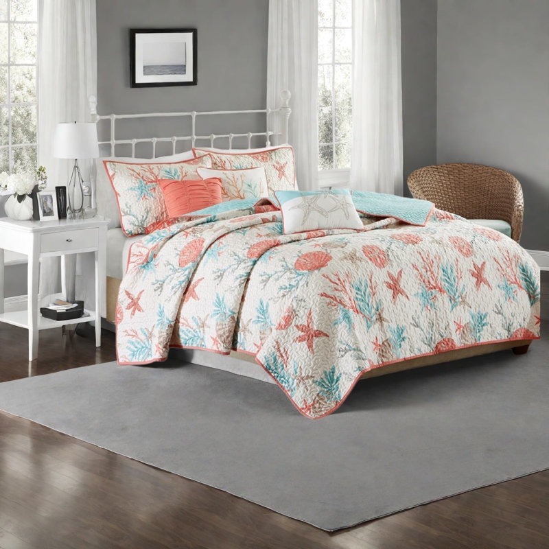 Ensembles de literie en satin de coton luxueux, design côtier, pour la maison