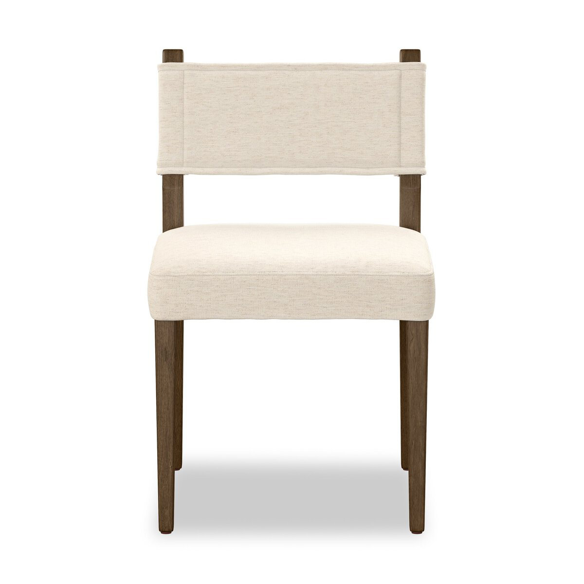 Lorretta Genuine Leather Side Chair, Polyester/Leather Crypton Nomad Snow, Brown