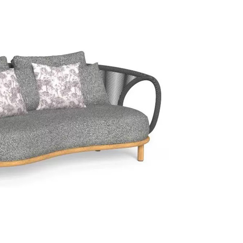 Sharifa 58.27'' Wide Curved Loveseat with Cushions, Gray