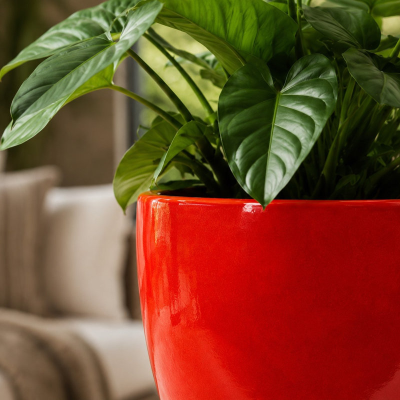 Pot Eloy de 30 cm - Rouge atomique, 11" H x 12" W x 12" D, Red