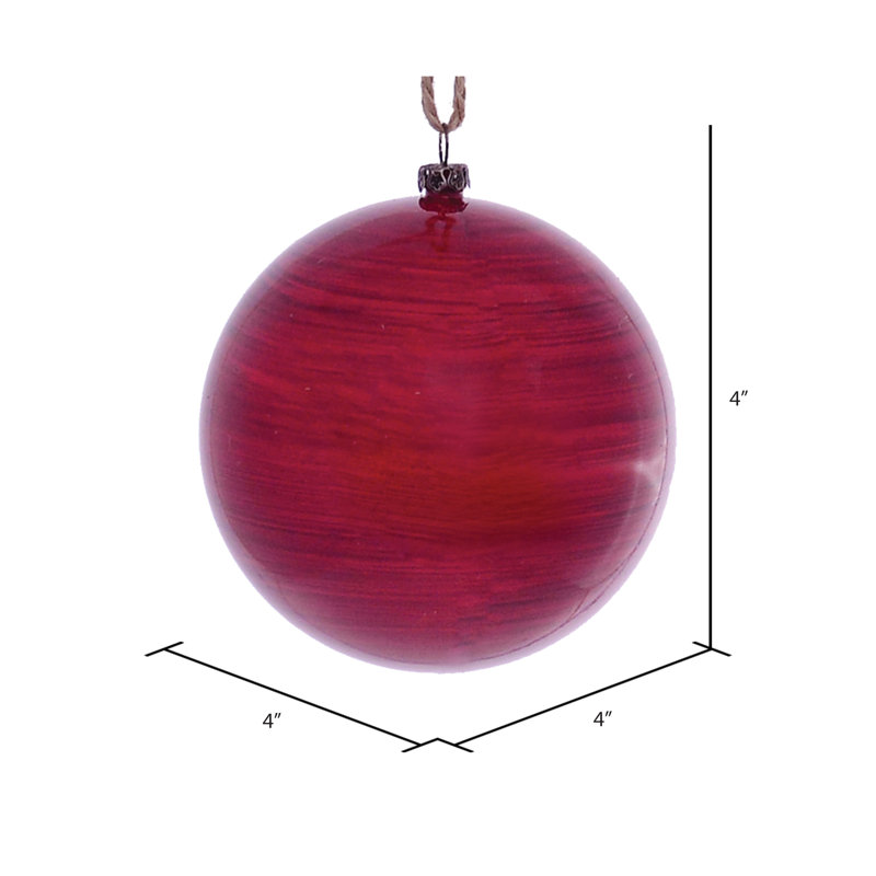 Ornement boule de bois, Rouge