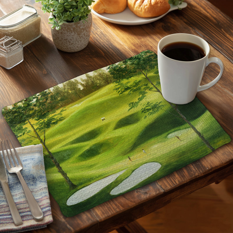 Big Golf Course Braided Polyester Placemats | Set of 4