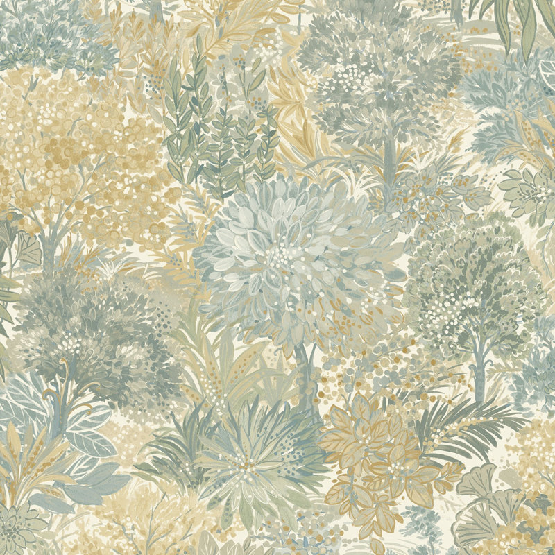 Inia Collection All-Over Floral Bloom Wallpaper Roll, Beige
