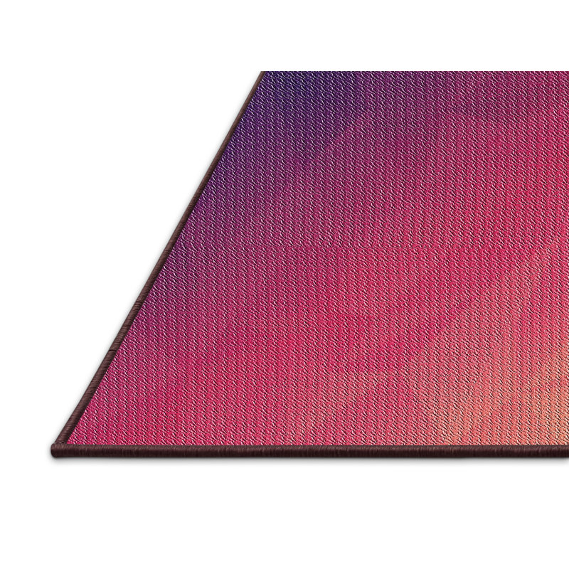 Dégradé mauve Tapis décoratif, Rectangle 8 pi x 10 pi