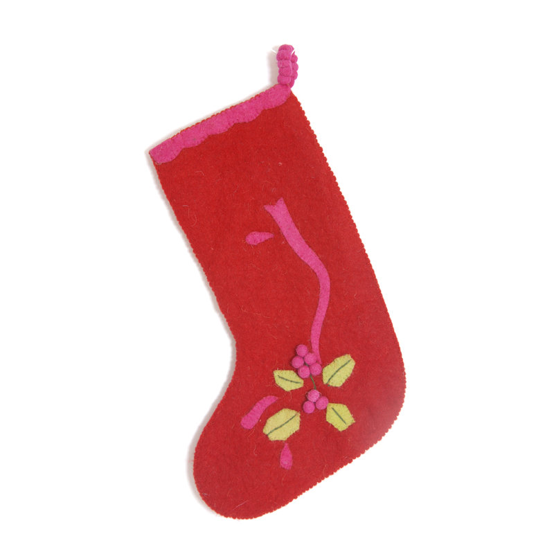 Berries Christmas Stocking, Red
