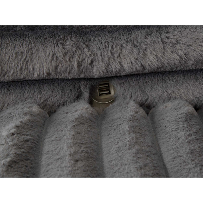 Chaise longue Alhertine avec porte-gobelets, Gris foncé