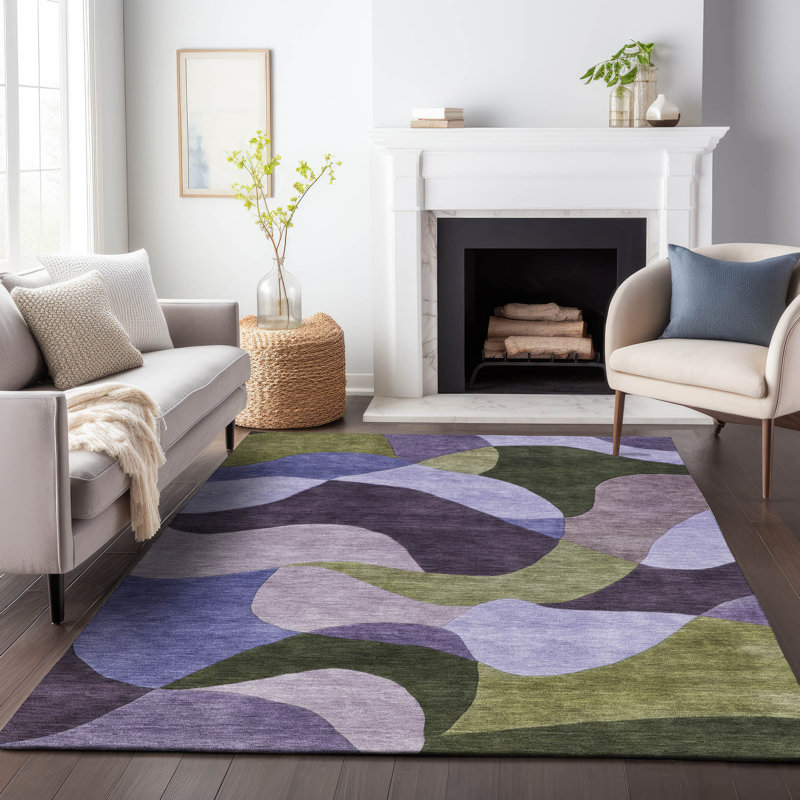 Machine Washable Indoor/Outdoor Jocelyn ACN2141 Abstract Rug, Rectangle 3' x 5'