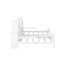 Lit plateforme simple double avec tête de lit en forme de maison et table de chevet intégrée, blanc