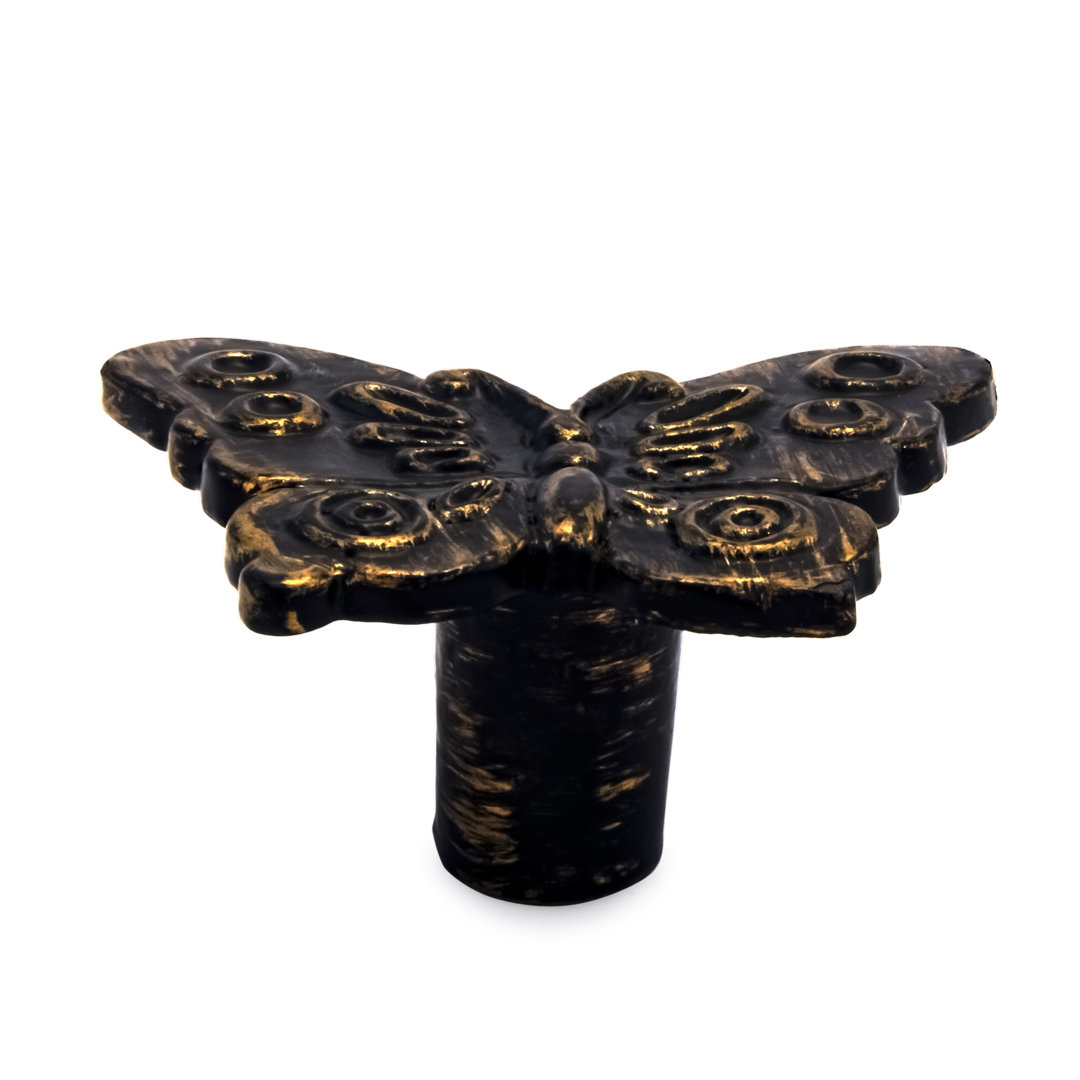 Butterfly 2-7/25 in. Patina Cabinet Knob Mascot Hardware 