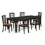 L'ensemble 5 pièces de table et chaises de cuisine comprend une table de salle à manger rectangulaire avec rallonge papillon et 4 chaises de salle à manger en similicuir, noir-22133888-49667144-126188856