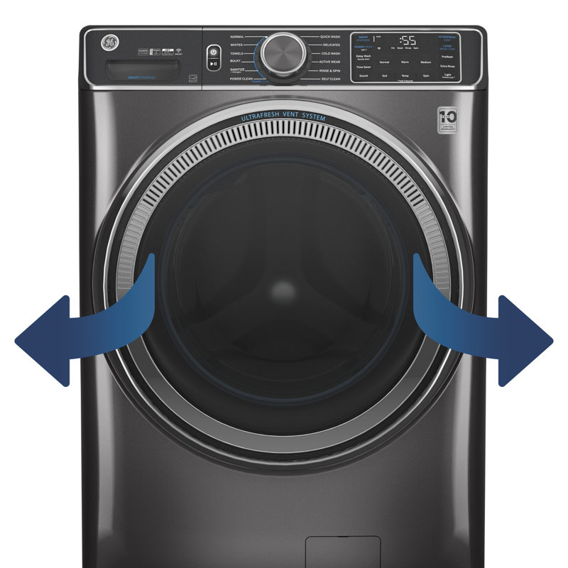 5.3 Cu. Ft. High Efficiency Smart Front Load Washer in Silver/Black