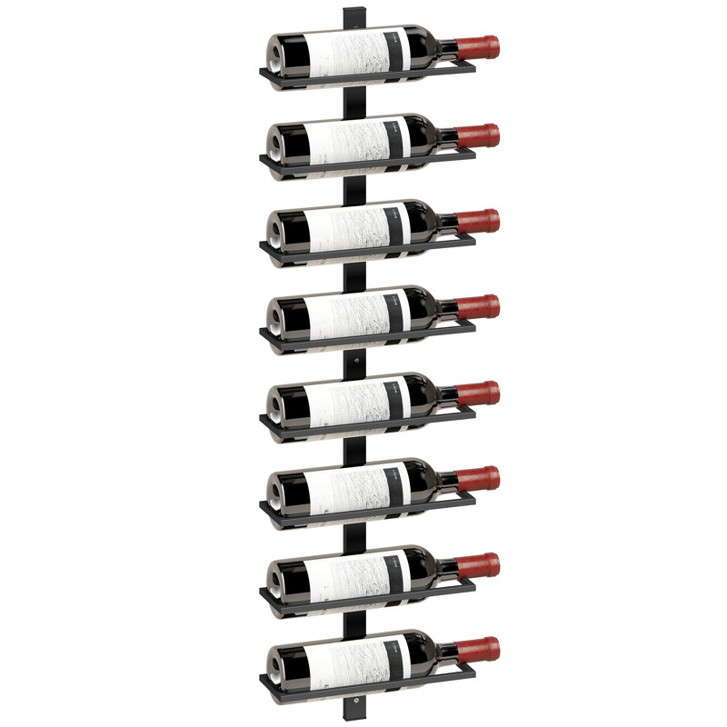 Multi-tiered, Wall Mounted Wine Bottle Rack Black, 93.5cm H x 27cm W x 10cm D