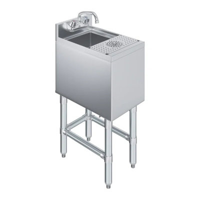 Stainless Steel Commercial Underbar Sink With Glass Rinser, Faucet and 3 in. Backsplash
