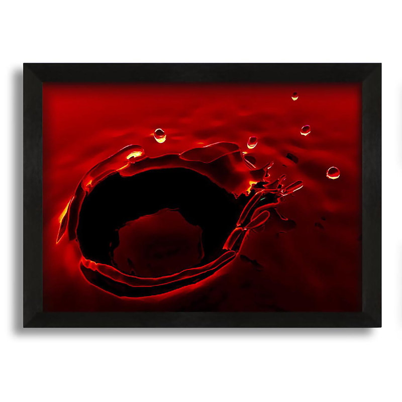 Ebern Designs Red Water Splash - Picture Frame Graphic Art on Canvas ...