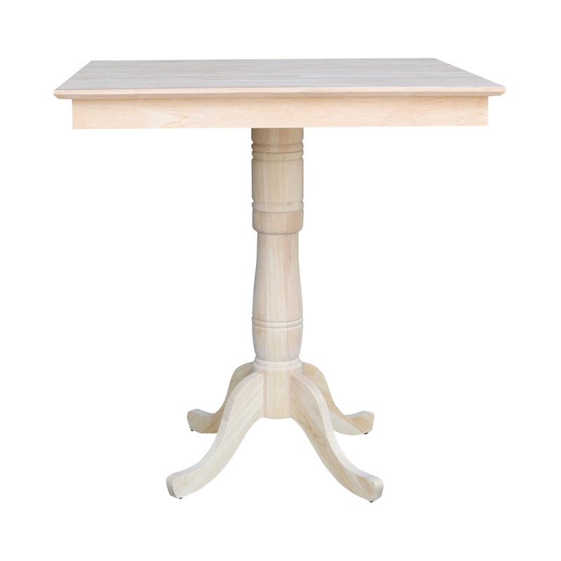 5 Piece Square Top Bar Height Dining Set With Four Matching San Remo Bar Height Slat Back Stools