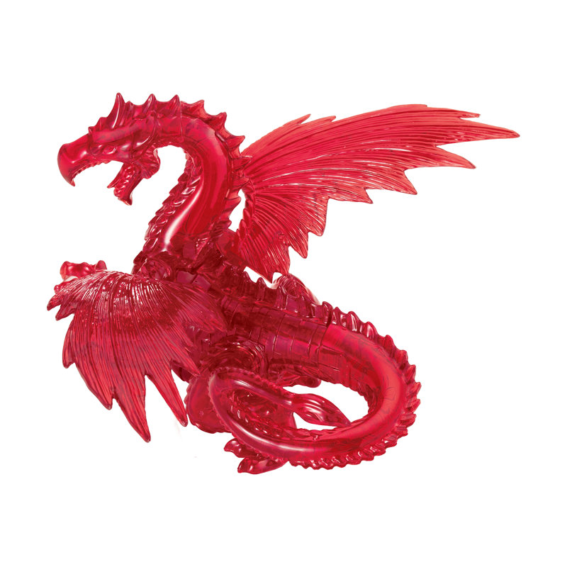 Dragon 3D en cristal, Rouge