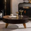 Table basse ronde 39,37 "avec espace de rangement, convenant au salon et au bureau, brun