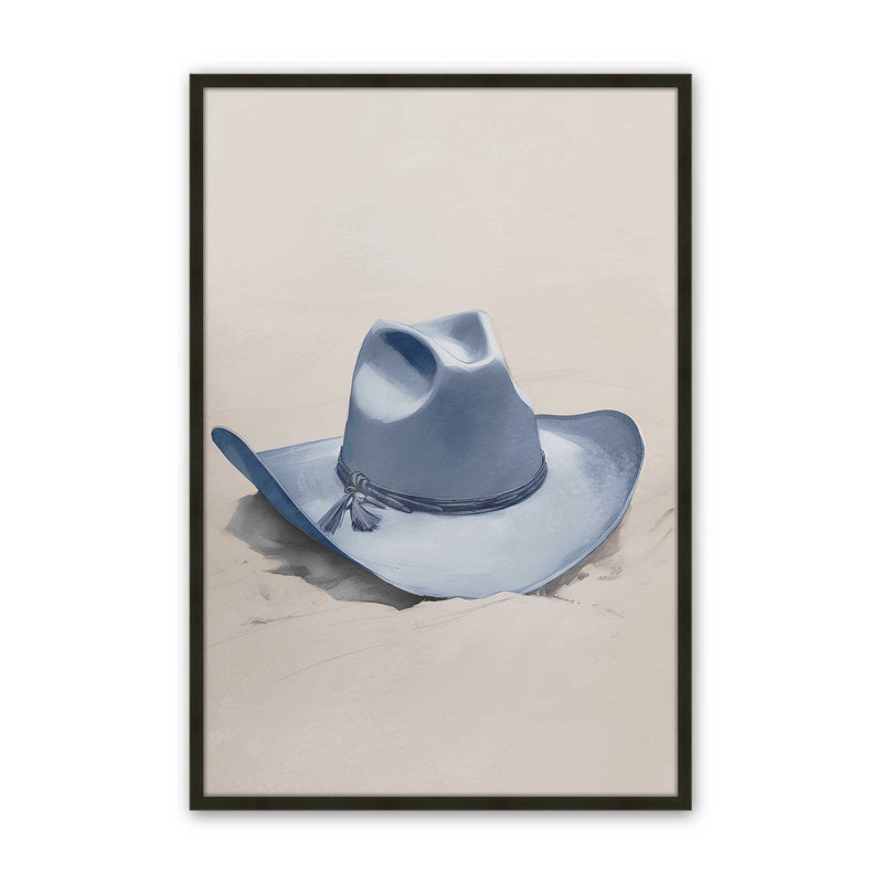 «Cowboy Essentials» en bleu II, H 15 po x l 12 po, Noir satiné