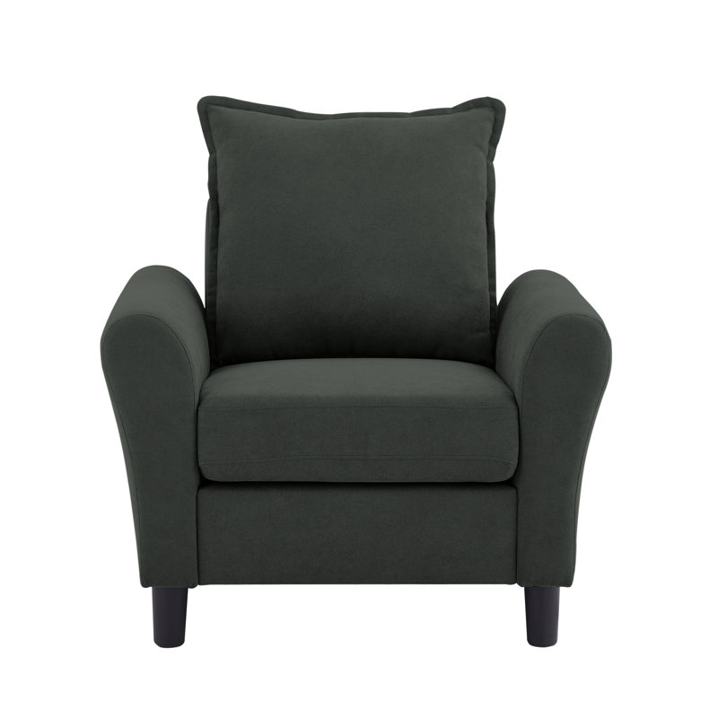 Danaysha 34.65" W Comfy Accent Armchair, Black