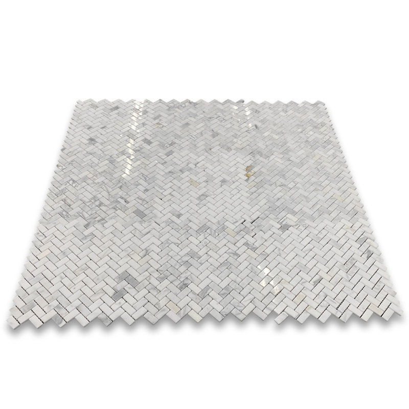 Statuary White Marble 12 in. x 11 in. Marble Tile