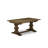 11 Piece Dinette Set Includes a Rectangle Dining Table with Removable Leaf and 10 Blue Linen Fabric Parson Dining Room Chairs, Destressed Jacobean-321559977-321559982-387494295