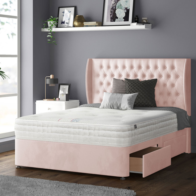 Mandalay Upholstered Headboard, Pink, Small Double (4')