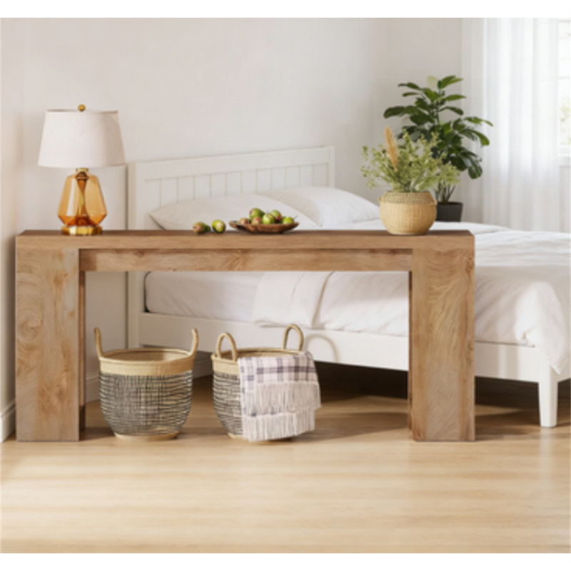 Wood Console Table – 70.9" W X 11.81" D Farmhouse Sofa Table/Entryway Table, E1 Particleboard & Metal Frame, 300 Lb Weight Capacity