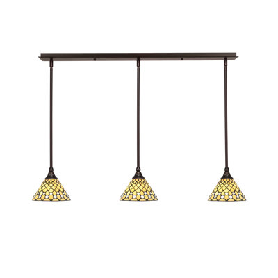 Luminaire suspendu linéaire 3 lumières 3 lumières