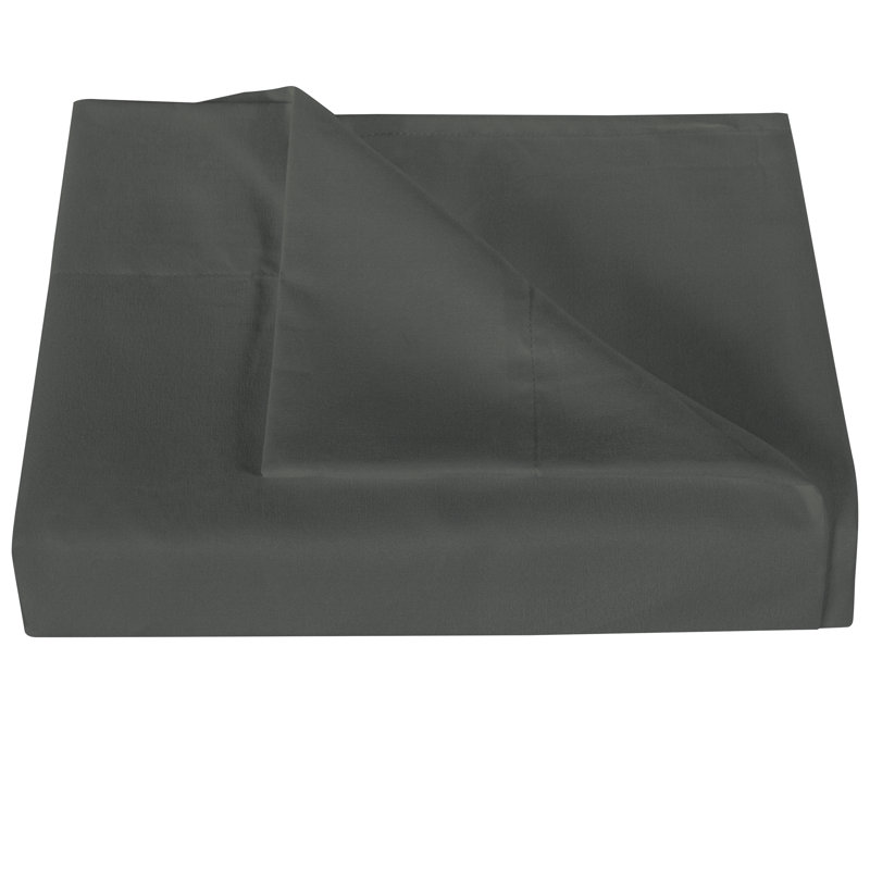 Drap plat en microfibre , Drap plat pour très grand lit californien, Gris foncé