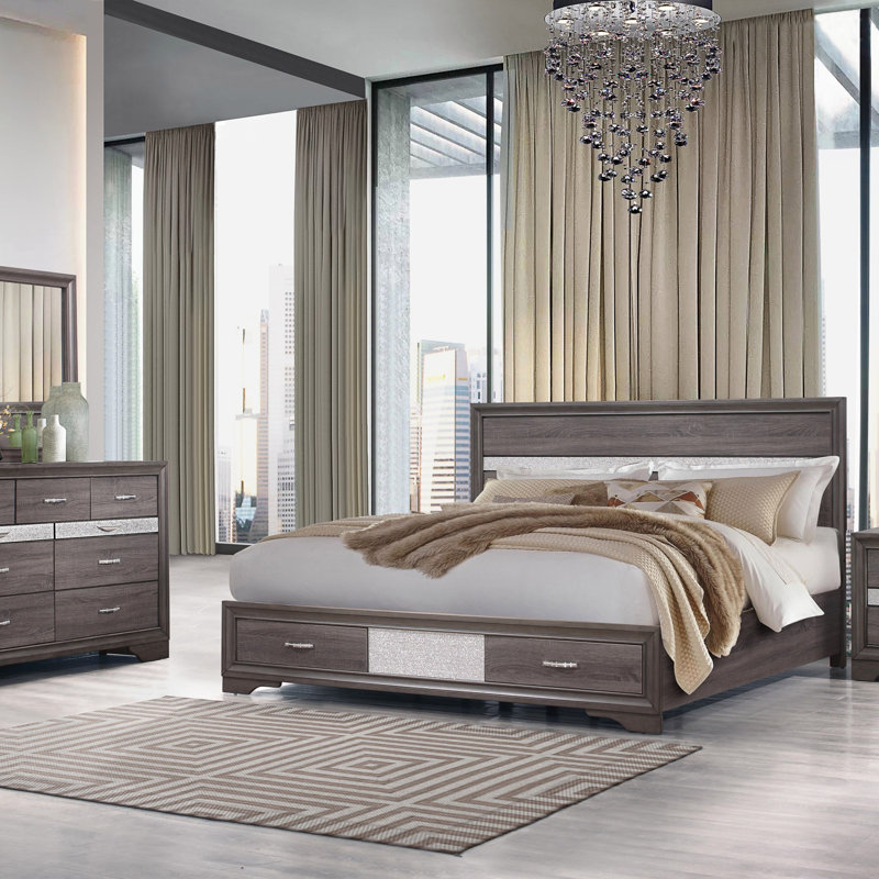 Table de chevet Ryder Sparkle Grey