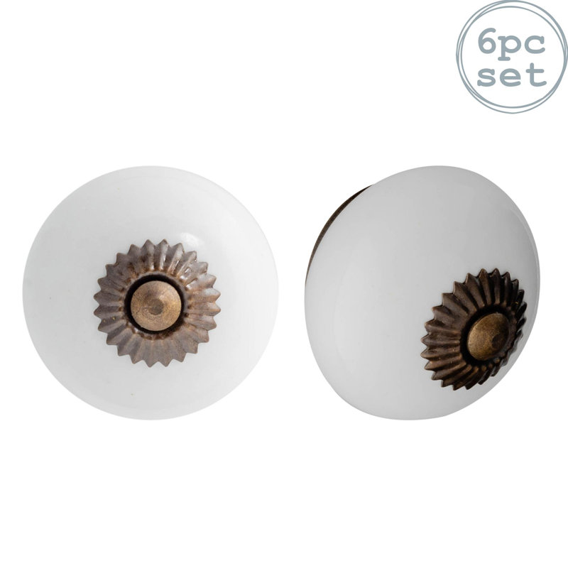 Nicola Spring - Round Ceramic Cabinet Knobs, White