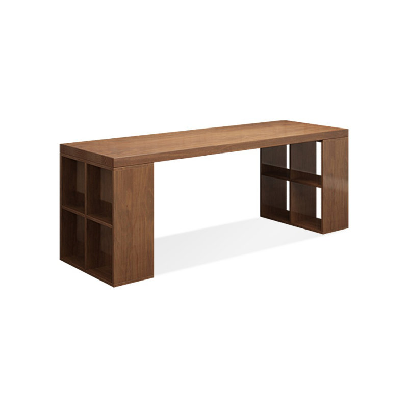 Nut-brown Rectangular Solid Wood Executive Desk, 29.53" H x 62.99" W x 23.62" D