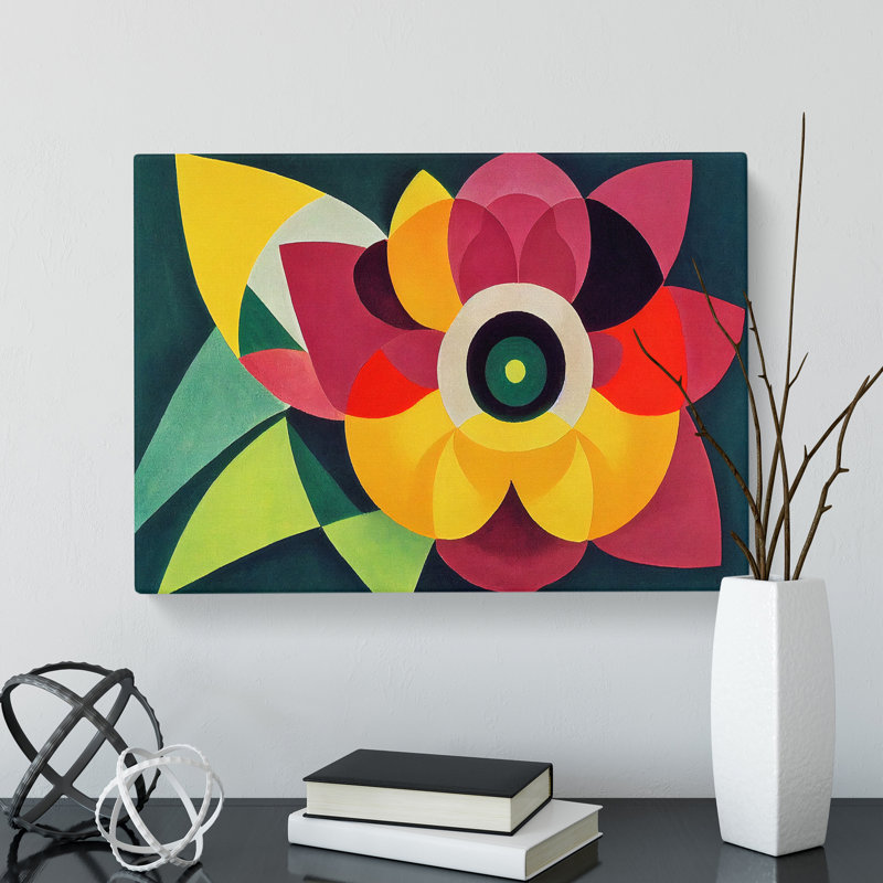 Lotus Flower Abstract - Wrapped Canvas, 35cm H x 50cm W x 3cm D