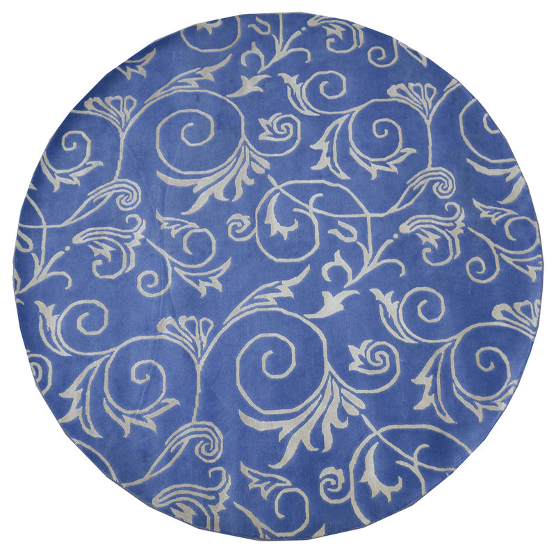 Floral Area Rug, Round 6'