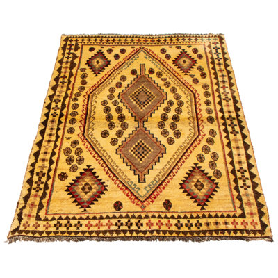 Yggdrasil One-of-a-Kind Rectangle 4'7" X 6'8" New Age Wool Area Rug in Ivory