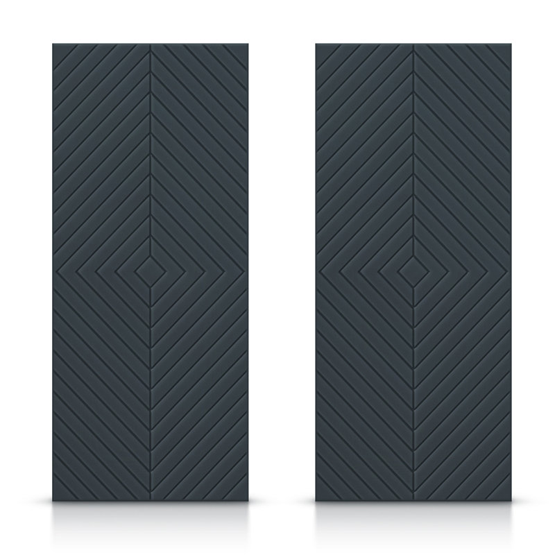 Portes de placard coulissantes à panneaux en bois manufacturé, 48 po x 80 po, Gris anthracite