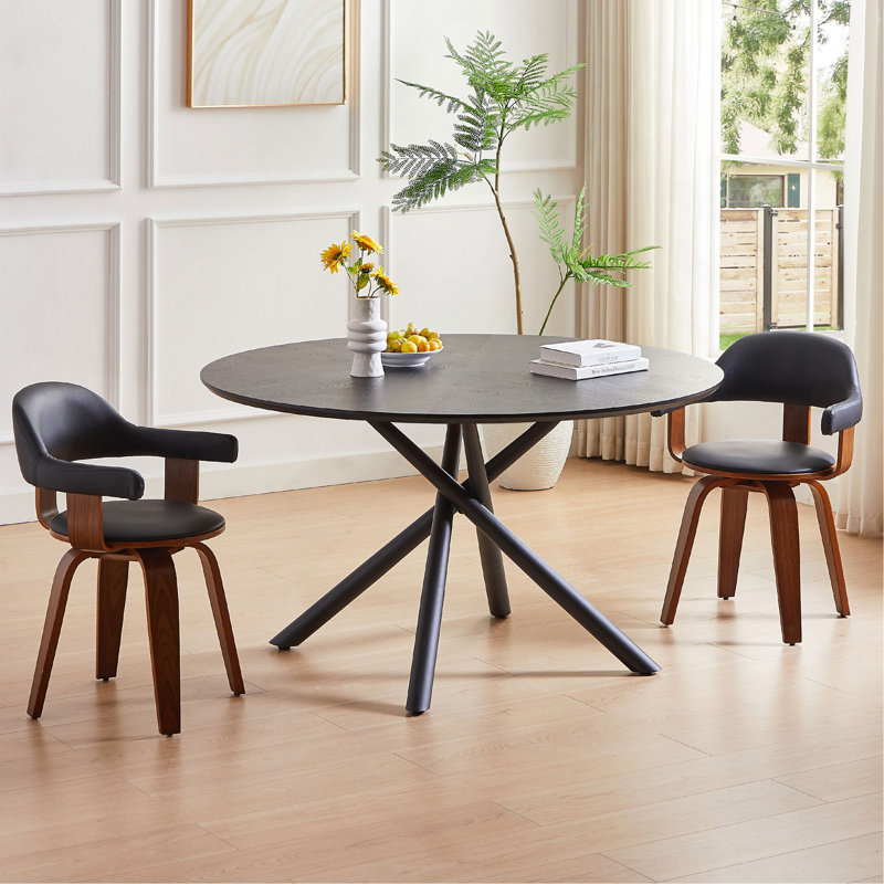 Table basse de 47,25 po en MDF, H 29,75 po x L 47,25 po x l 47,25 po, Noir