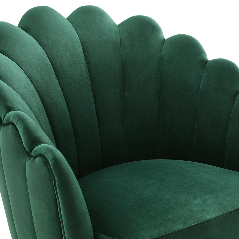 Upholstered Barrel Chair, Emerald Green