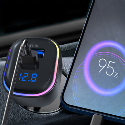 Fast charge Car Phone Charger Multi-interface 3.1A Voltage Display For Car Charging