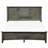 Full Size Transitional Bed With Decorative Gray Louvered Panel In Headboard And Design