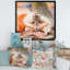 Renard roux couché dans des feuilles tombées près d'un tronc d'arbre - peinture sur toile-66800849-66800848