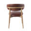 Chaise rembourrée en cuir Olimpio, tabac