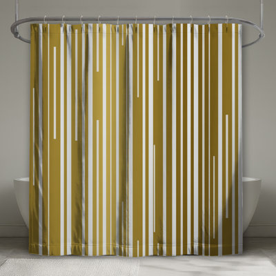 Rideau de douche à rayures - Décoration de salle de bain abstraite moderne