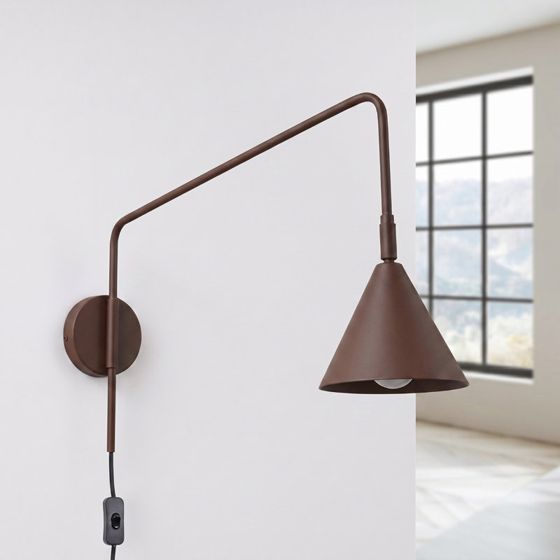 Nox Steel Flush Mounted Sconce, Wall lamp NOX brown, Brown, 1 Light